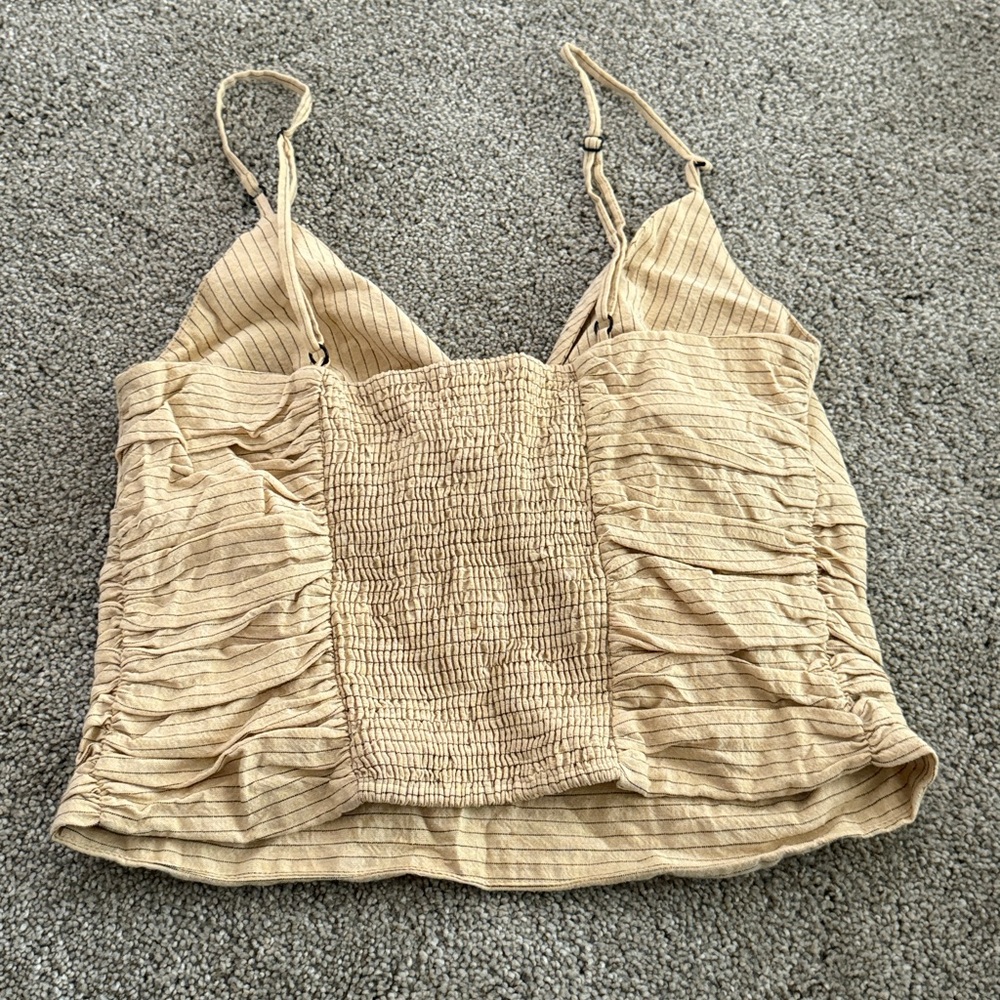 Zara Beige Pinstripe Cami Top